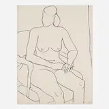 Seated Nude by Richard Diebenkorn, 1965, lithograph on BFK Rives, sold Feb 2020