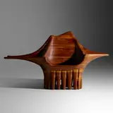 Leland Swennes, Exceptional chair, c. 1972, laminated and sculpted walnut