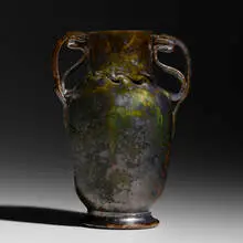 Large two-handled vase by George E. Ohr, 1895-96, glazed earthenware, sold Nov 2019
