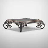 Albert Paley, Monumental coffee table, 1999, formed, fabricated, and enameled steel, copper, cleft slate