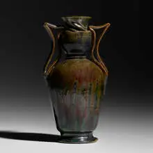 Two-handled baluster vase by George E. Ohr, 1895-96, glazed earthenware, sold Nov 2019