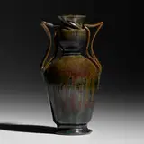 Two-handled baluster vase by George E. Ohr, 1895-96, glazed earthenware, sold Nov 2019