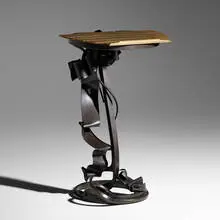 Albert Paley, Lectern, 1990, forged and fabricated steel with a blackened finish, copper, bronze