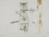 Larry Rivers, Parts of the Face: Polish Vocabulary Lesson, 1967, watercolor, pencil, crayon, collage
