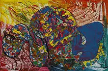 Louis Schanker, untitled, 1972, collage and acrylic on board