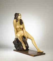 Quiet Nude by Frank Gallo, 1966, epoxy cast resin, mahogany, sold Nov 2003