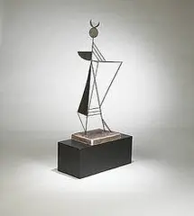 untitled (Figure) by William Turnbull, 1947, welded steel with green patina, plaster, sold Nov 2003