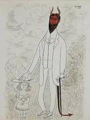 untitled by Saul Steinberg, 1948, ink on paper, sold Nov 2003