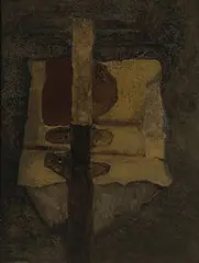 Jean Lebenstein, Figure Axiale 53, 1960, encaustic on canvas