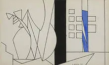 Andre Beaudin, The Curtain, 1948, ink and watercolor on paper