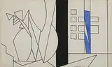 Andre Beaudin, The Curtain, 1948, ink and watercolor on paper