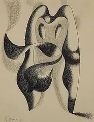 Charles Biederman, untitled, 1935, ink and colored pencil on paper
