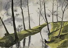 Shomer Zunser, Awakening Earth, 1941, watercolor on paper