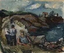 untitled, (Lobstermen) by Sol Wilson, 1944, gouache on paper, sold Jun 2003