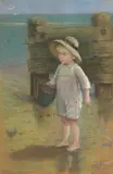 Hilda Fairbairn, Paddling at Happisburgh beach