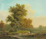 Dutch School, Shepherd on a path