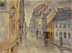 Otto Nagel, Petristrasse im Regen, 1940, Öl auf Leinwand