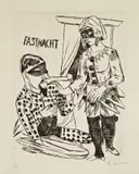 Max Beckmann, Fastnacht, 1922, Kaltnadel auf Velin