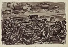 Apokalypse by Ludwig Meidner, 1920, Tuschpinsel und -feder über Bleistift auf leichtem Karton, sold Dec 2007