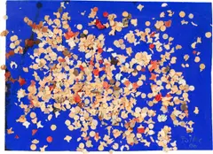 Sigmar Polke, Ohne Titel, 1966, Collage: Konfetti über Tempera auf Karton