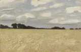 Hans am Ende, Kornfeld, Um 1897, Öl auf Leinwand, auf Pappe