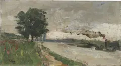 Lesser Ury, Blick auf den Rhein, Um 1924, Öl auf Holz