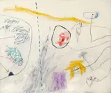 Jan Kotik, bez názvu, 1965, Öl und Farbkreiden auf Leinwand