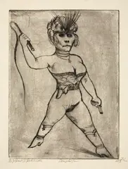 Dompteuse by Otto Dix, 1922, Kaltnadel auf festem Papier, sold May 2011