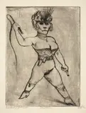 Otto Dix, Dompteuse, 1922, Kaltnadel auf festem Papier