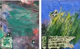 Daisy Parris, Two Works: (i) All Things Dead and (ii) Dreams, 2022, oil and canvas collage on canvas