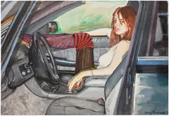 Larry Rivers, In the Artist's Car, 1995, oil on canvas