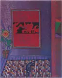 Jj Manford, Room with MoMA Exhibition Poster (Charles Burchfield: Early Watercolors, 1916-1918), 2020, oil on burlap over canvas