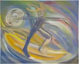 Sophie von Hellerman, Surfing on the Shoulders of Giants, 2022, acrylic on canvas