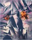 Korakrit Arunanondchai, History Painting 4, 2013, bleach, denim and digital print on canvas