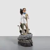 Tony Matelli, The Wanderer, 2002, fiberglass, plastic, silicone, artificial hair, fabric, foam, wire, wood and oil paint