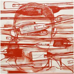 Kcho, La que no quiere ver, 2010, oilstick on canvas