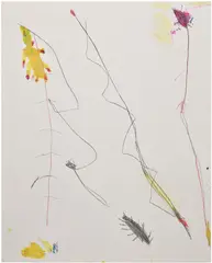Josh Smith, Untitled, 2014, rabbit skin glue, calcium carbonate, white pigment, ink, watercolor, graphite, grease pencil, and paint pen on panel
