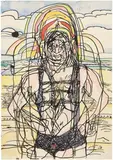 Nicole Eisenman, Guh-hay on the beach, 2016, ink and watercolor on paper