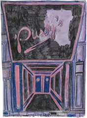 Tal R, Pussy, 2014, crayon and gouache on paper