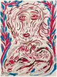 Thornton Dial, Sr., Birds Created by Trees and People (Life Go On), watercolor on paper