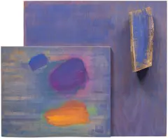 Sarah Braman, Night Kitchen, 2014, acrylic on plywood, cutting board and firewood