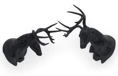Marc Swanson, Untitled (Black Fighting Bucks), 2010, crystals and glue on polyurethane foam, in 2 parts