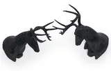 Marc Swanson, Untitled (Black Fighting Bucks), 2010, crystals and glue on polyurethane foam, in 2 parts