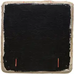 Otis Jones, Black with Two Red Lines, 2009, acrylic on linen over board and panel