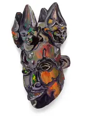 Ludovic Nkoth, Untitled Mask #5, 2020, acrylic on panel