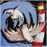 Hunter Potter, The Birds and Lighthouse, 2019, acrylic and oilstick on canvas