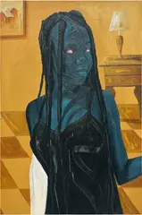 Annan Affotey, Plain Black Dress, 2021, acrylic on canvas
