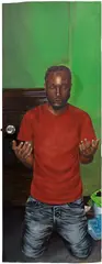 Tyler Ballon, What’s Done Behind Closed Doors, 2016, acrylic on found door