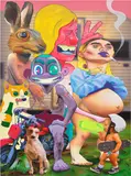 Canyon Castator, Mama’s House, 2022, oil, oilstick and acrylic on canvas