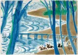André Brasilier, Chevalier de la mer, watercolor on paper